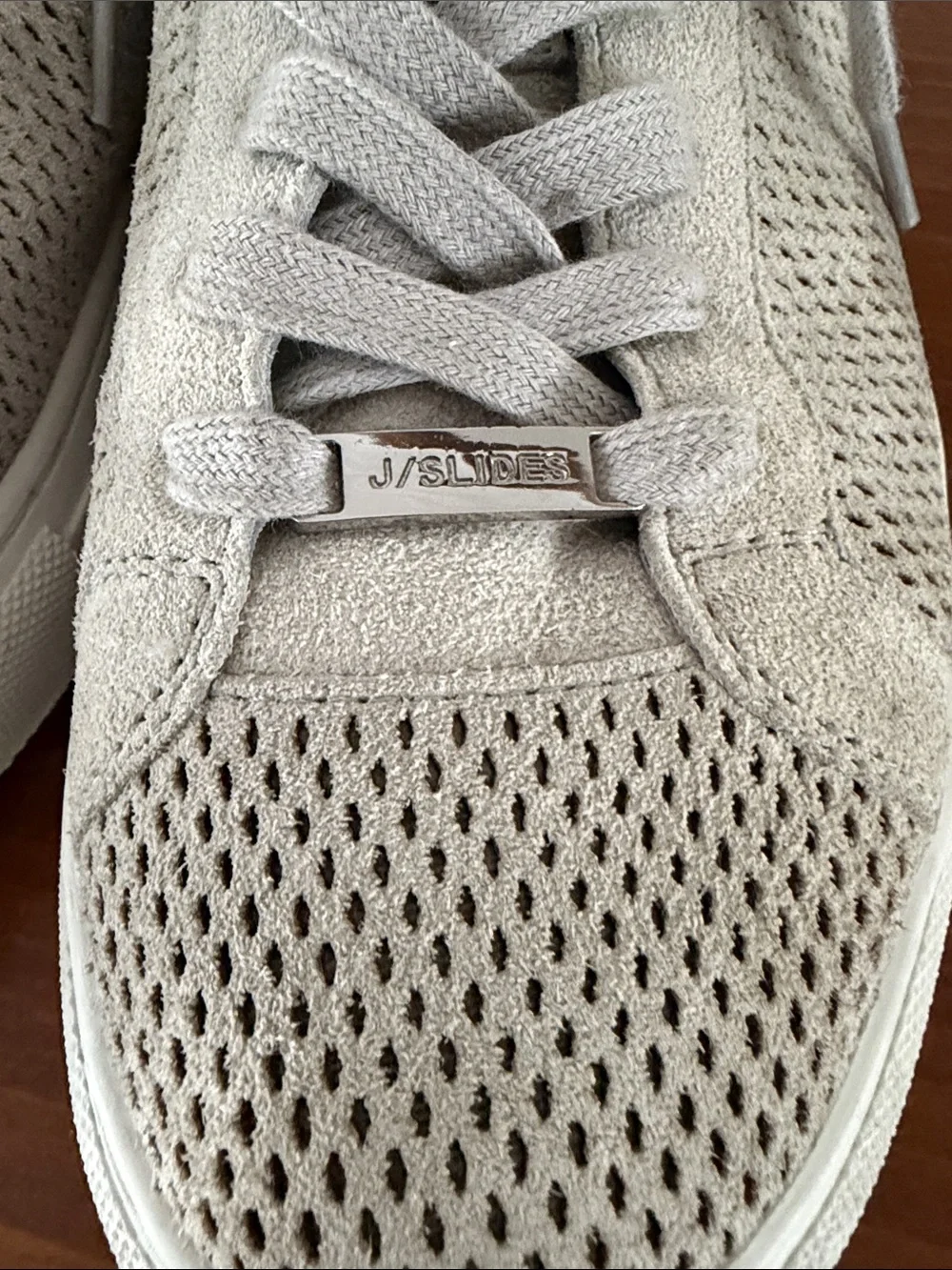 J Slides Light Gray Suede Casual Lace-Up Sneakers
